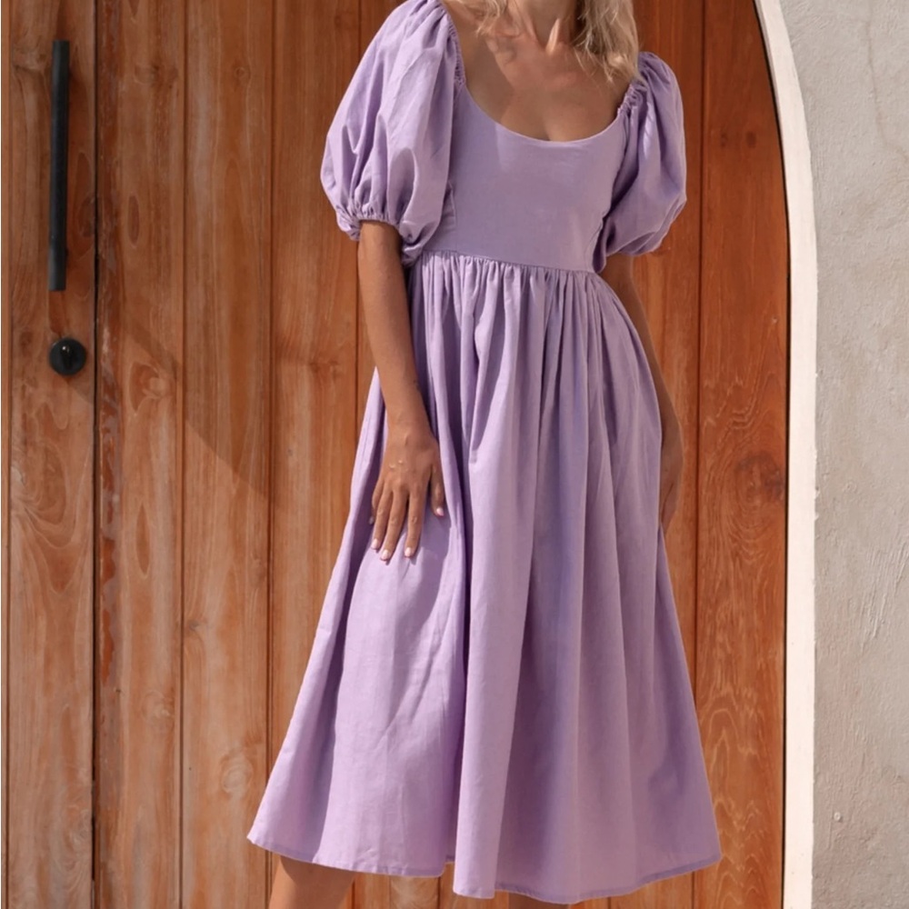 Elf | Cherie Puff Sleeve Midi Dress